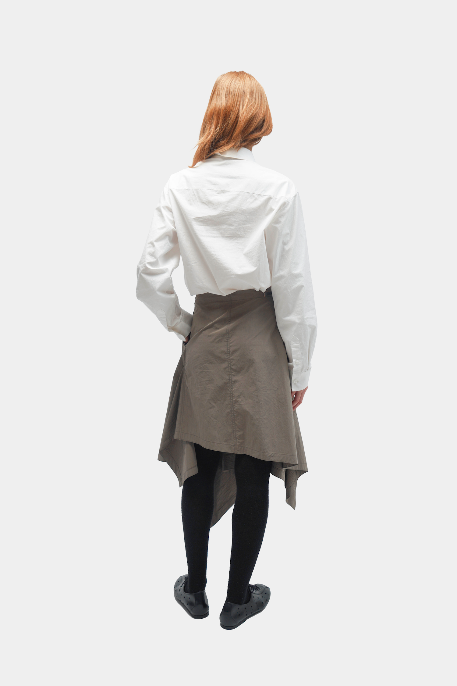 JUPE MIDI EN NYLON