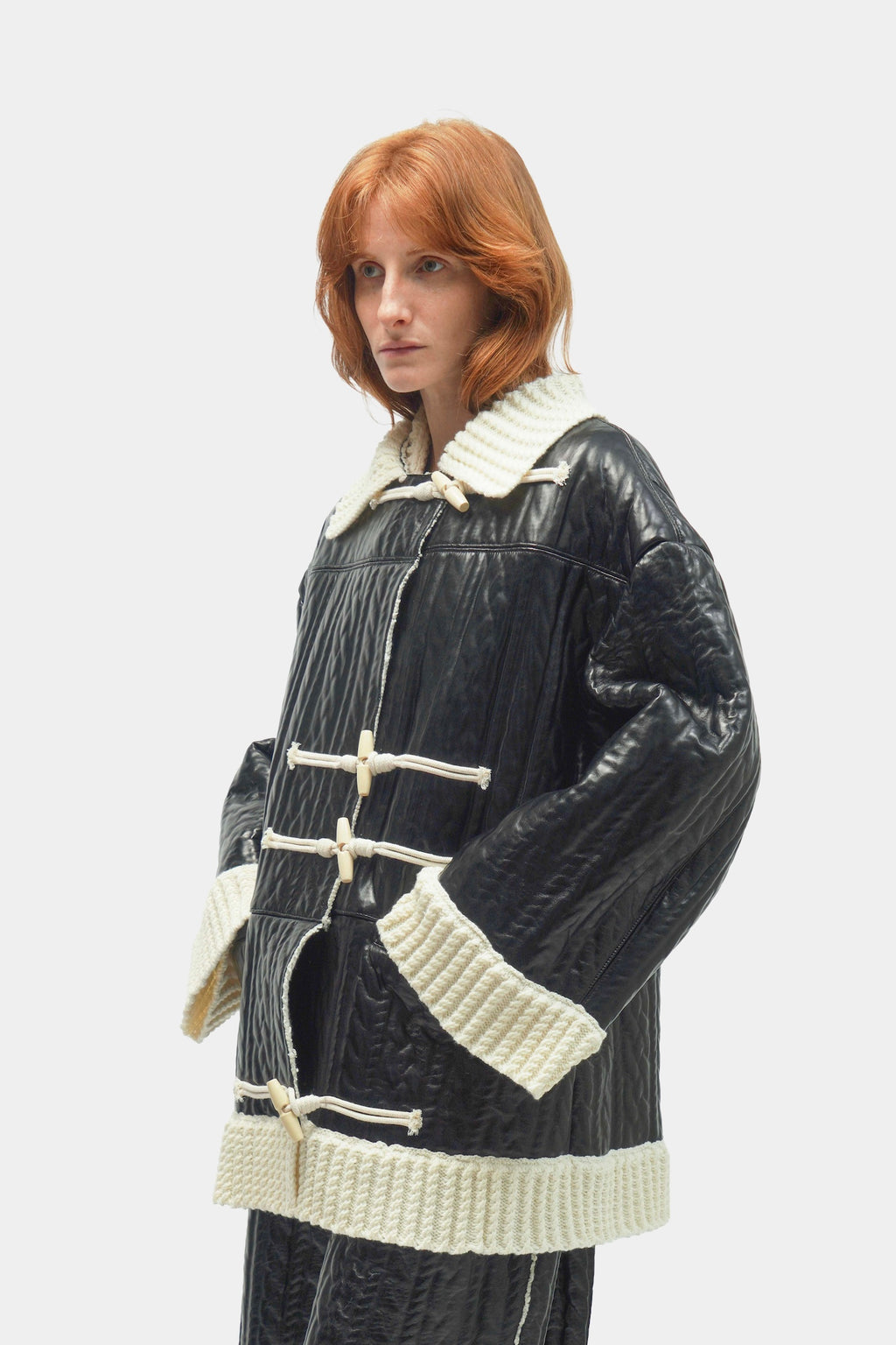 VESTE CUIR ET MAILLE À BRANDENBOURGS