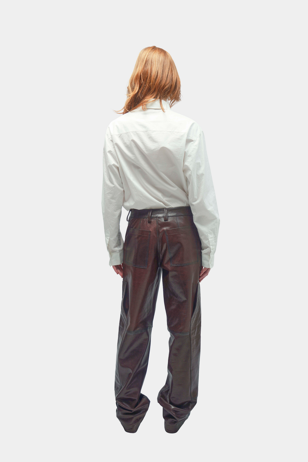 PANTALON EN CUIR GRAINÉ