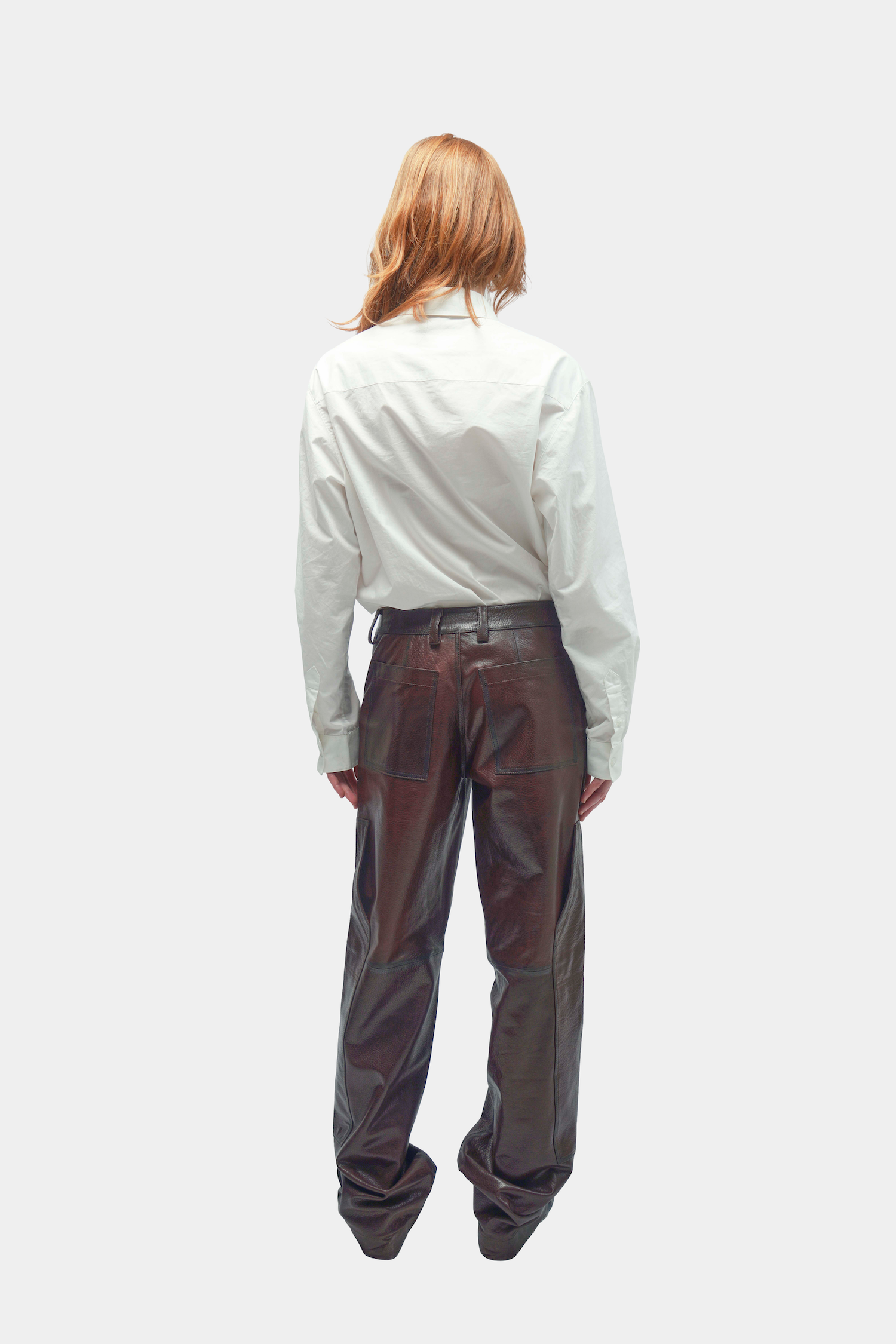 PANTALON EN CUIR GRAINÉ