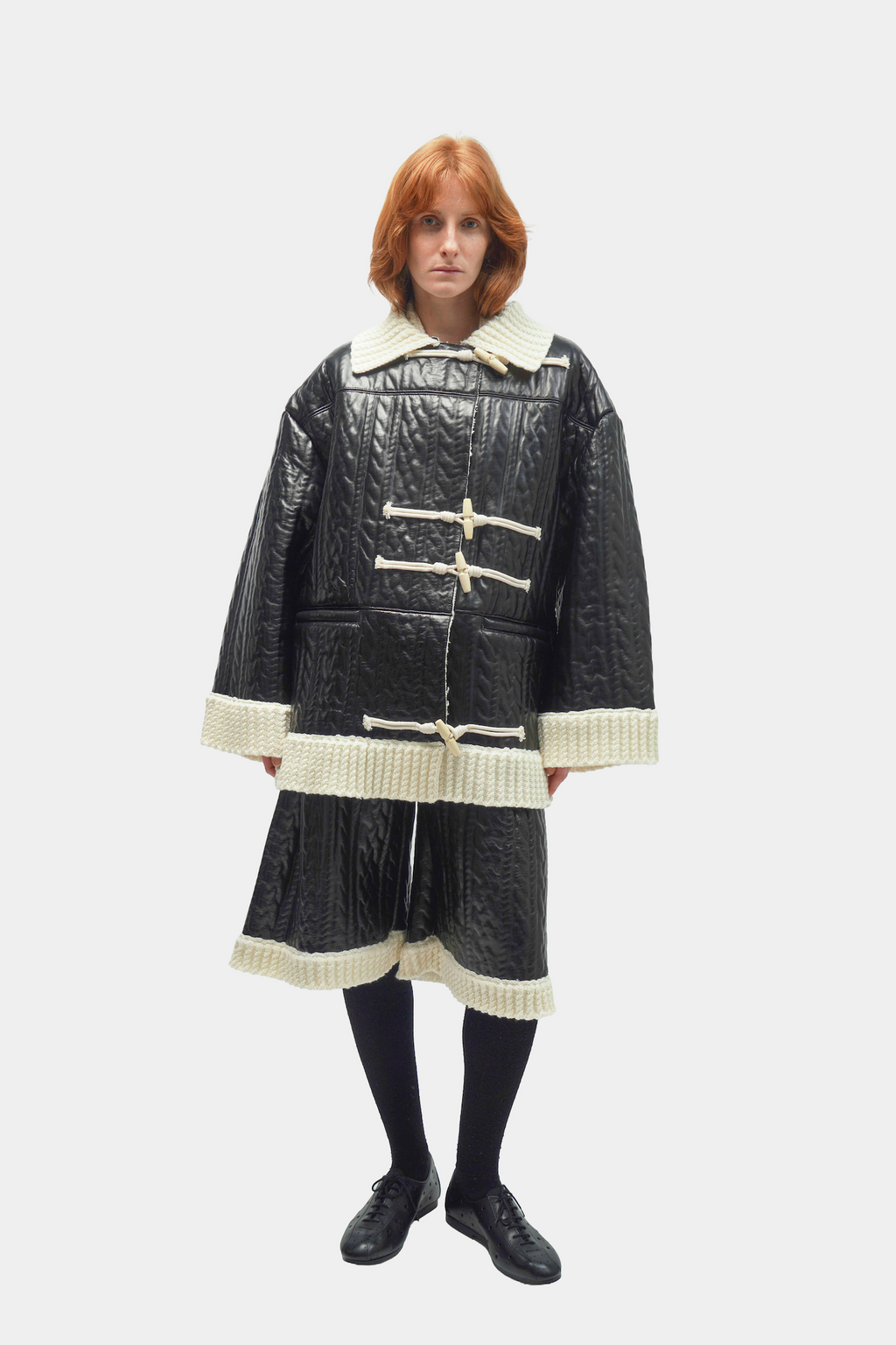 VESTE CUIR ET MAILLE À BRANDENBOURGS