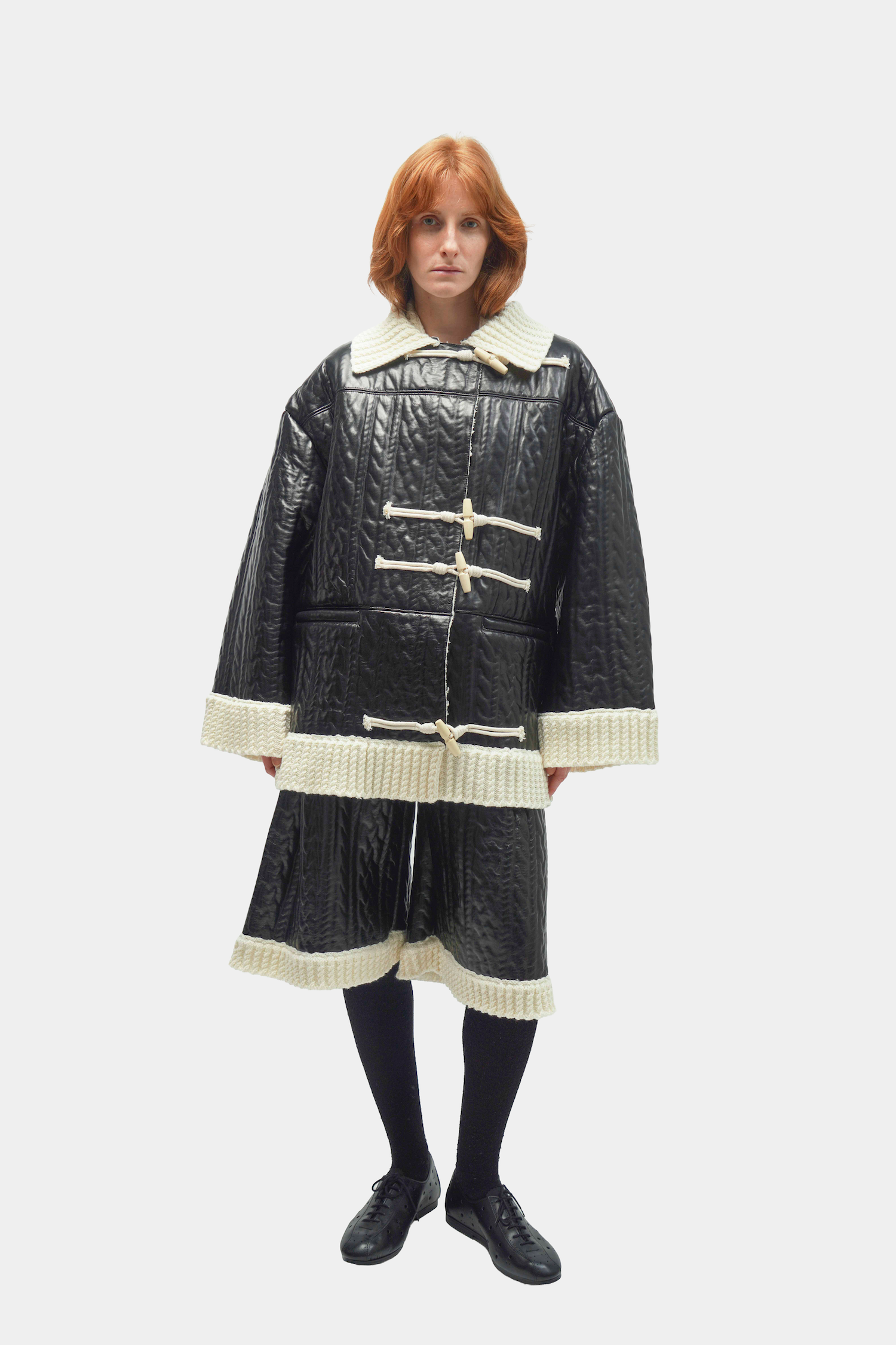 VESTE CUIR ET MAILLE À BRANDENBOURGS