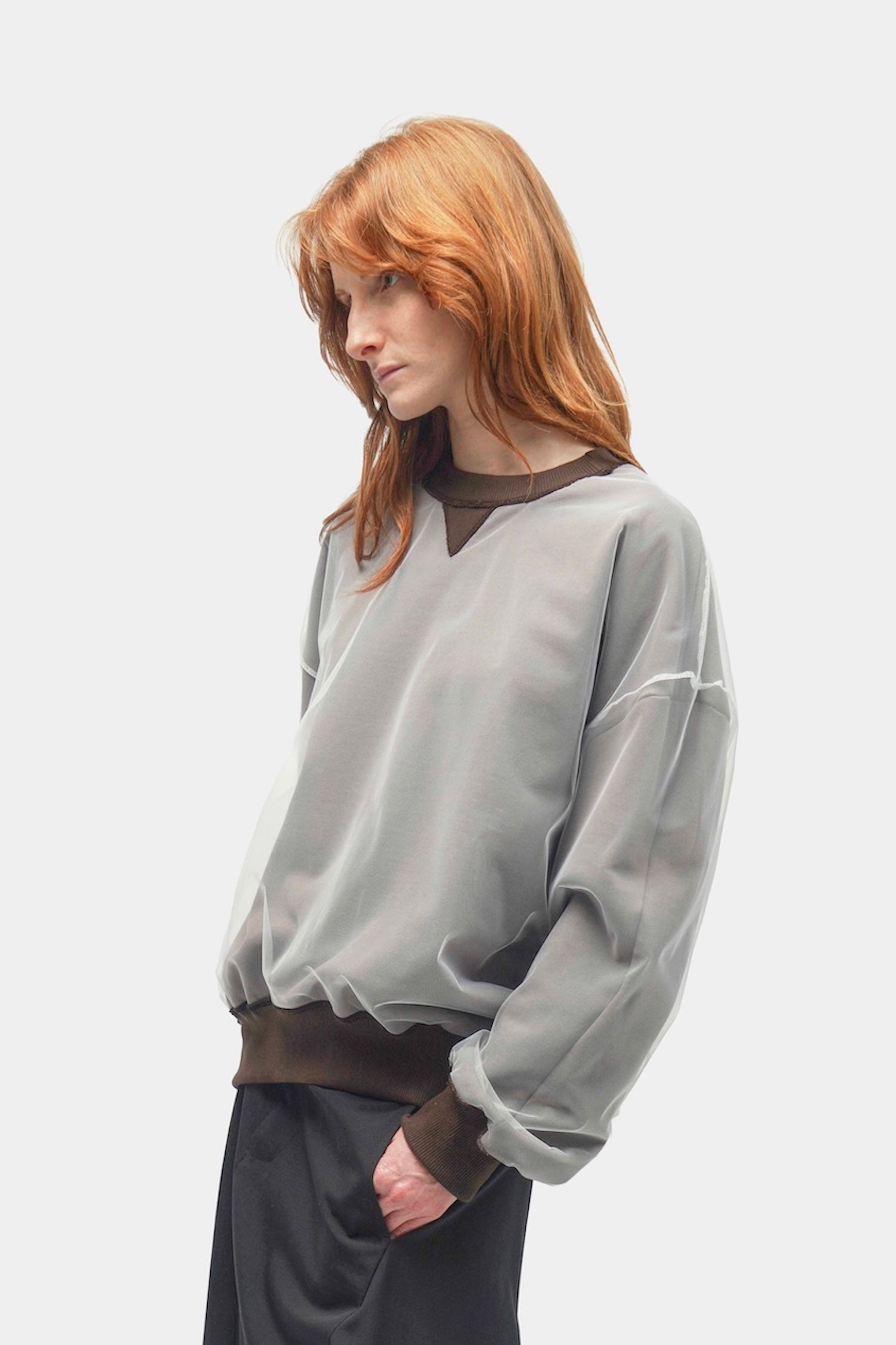 PULL EN MOLLETON TULLE